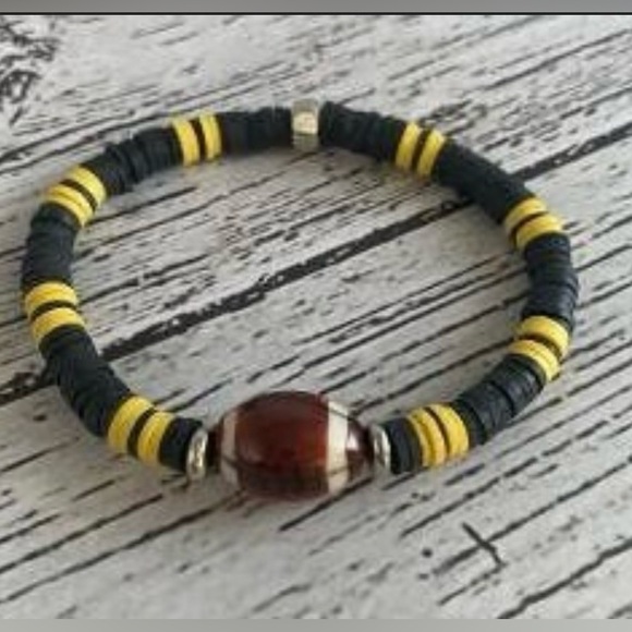 Handmade Football Stretch Bracelet Set - Picture 2 of 3